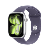 Apple Watch Series 11 GPS + Cellular 46mm Silver Aluminium Case with Purple Fog Sport Band - S/M