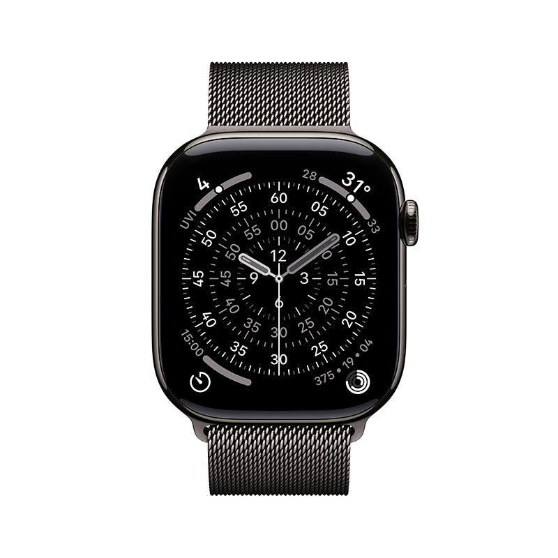 Apple Watch Series 11 GPS + Cellular 46mm Slate Titanium Case with Slate Milanese Loop - S/M