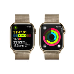 Apple Watch Series 9 GPS + Cellular 41mm Gold Stainless Steel Case with Gold Milanese Loop