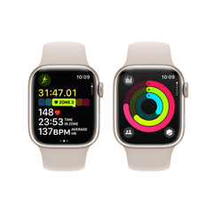 Apple Watch Series 9 GPS + Cellular 41mm Starlight Aluminium Case with Starlight Sport Band - M/L
