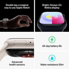 Apple Watch Series 9 GPS + Cellular 41mm Starlight Aluminium Case with Starlight Sport Loop