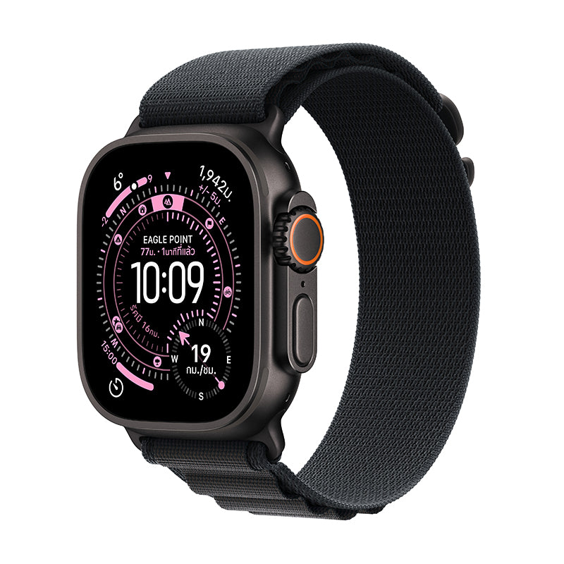 Apple Watch Ultra 3 GPS + Cellular 49mm Black Titanium Case with Black Alpine Loop - Medium