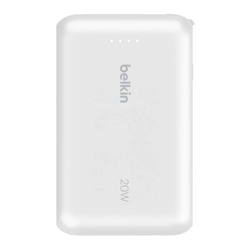 แบตเตอรี่สำรอง Belkin Boostcharge Power Bank 10K With Integralated Cable White