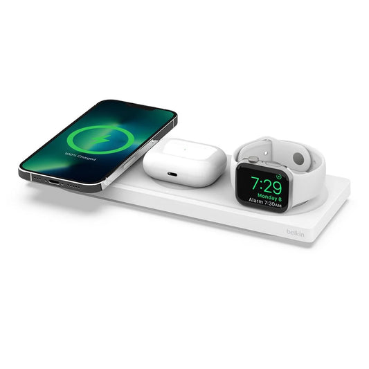 ที่ชาร์จไร้สาย Belkin 3-in-1 Wireless Charger MagSafe Pad White
