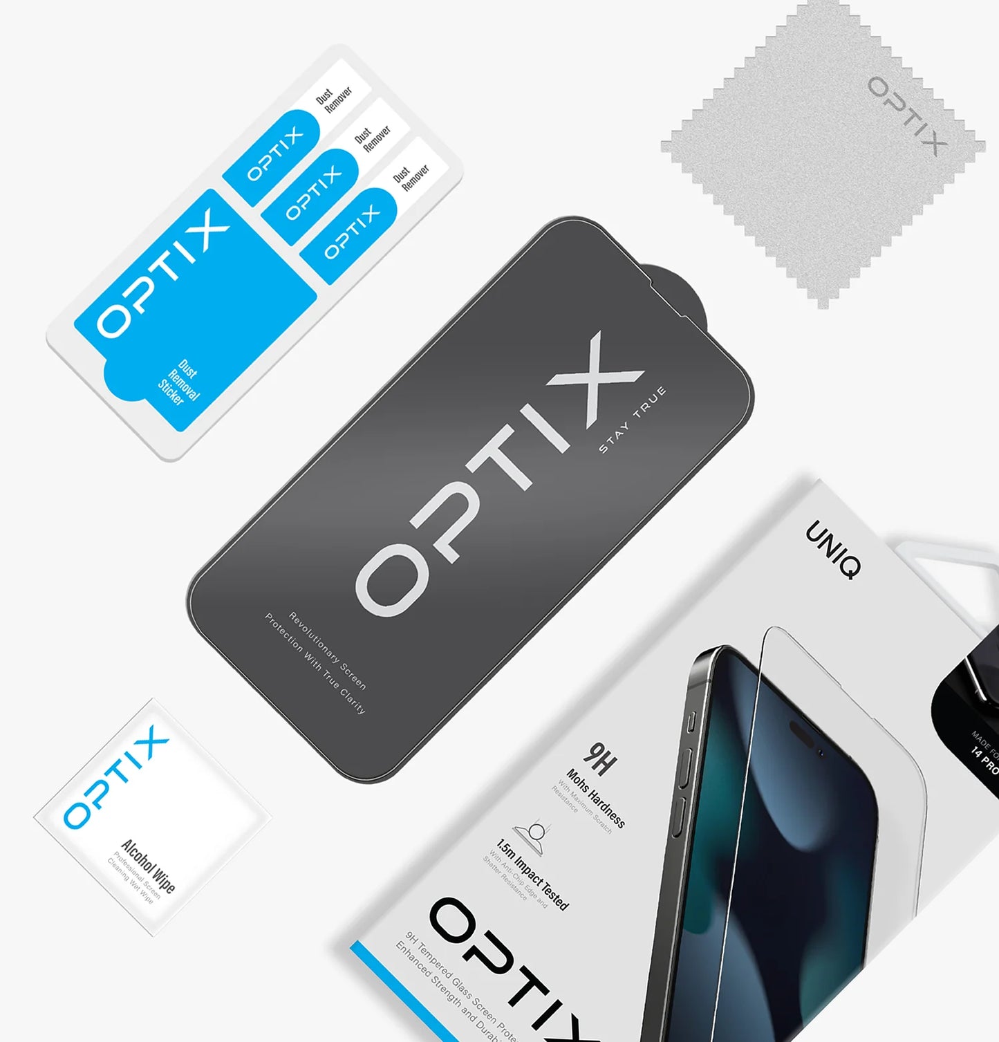ฟิล์มกระจกใส Uniq Film iPhone 16E/14/13/13 Pro Screen Protector Optix ขนาด 6.1 นิ้ว