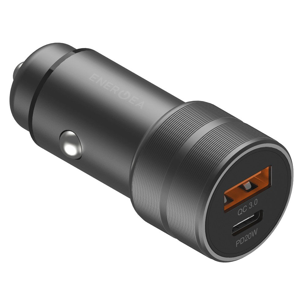 ที่ชาร์จแบตในรถ ENERGEA Car Charger 1 USB-A / 1 USB-C ALUDRIVE 2 Gunmetal