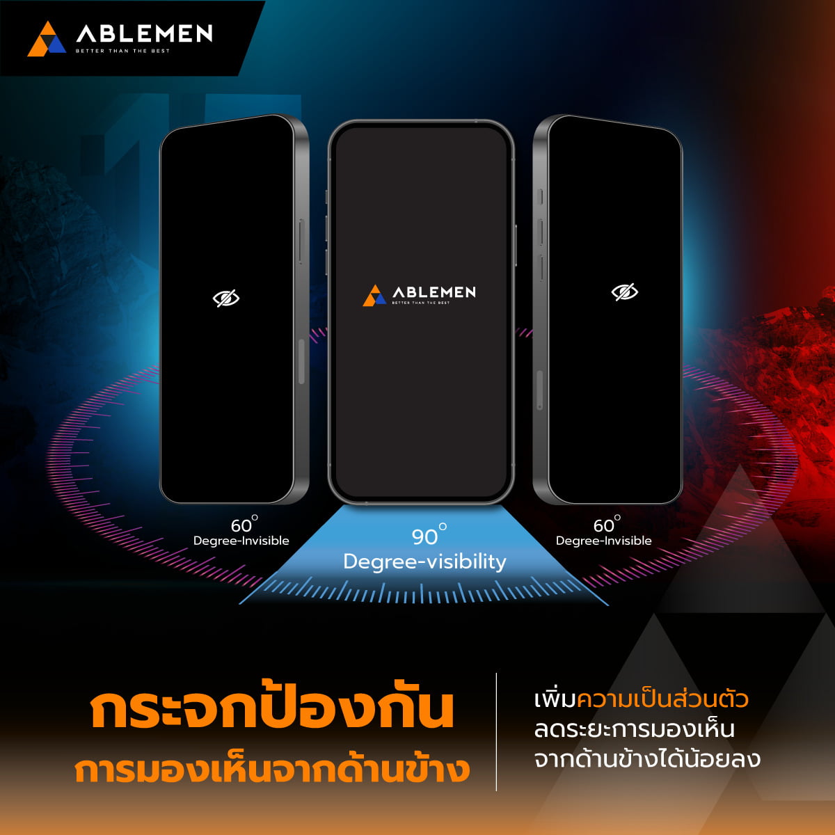 ฟิล์มกันรอยเต็มจอ Ablemen Tempered Glass Full Frame Privacy Film iPhone 16e Black