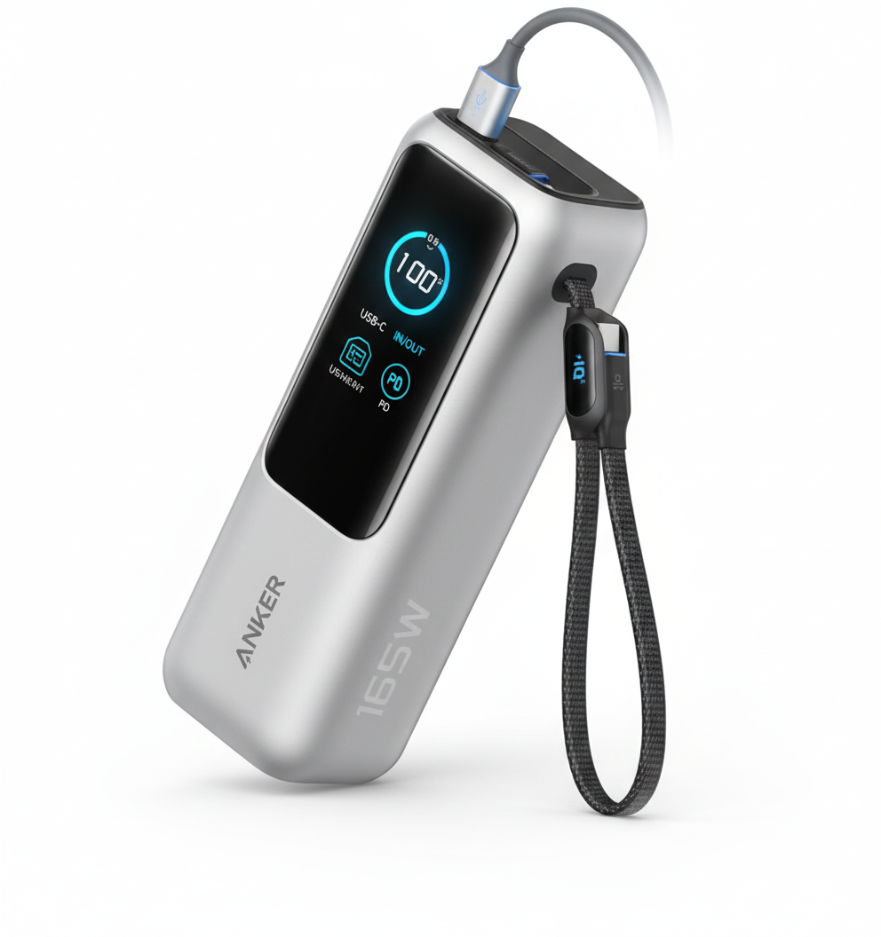 แบตเตอรี่สำรอง Anker 25,000 mAh Power Bank 165W Silver