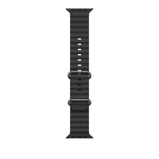 49mm Black Ocean Band - Natural Titanium Finish