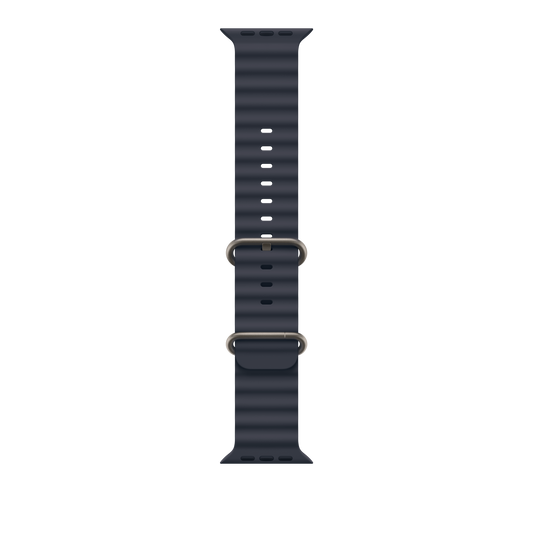 49mm Navy Ocean Band - Natural Titanium Finish