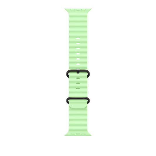 49mm Neon Green Ocean Band - Black Titanium Finish