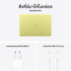 MacBook Neo รุ่น 13 นิ้ว: Apple A18 Pro chip with 6‑core CPU and 5‑core GPU, Magic Keyboard, 256GB SSD - ซิตรัส