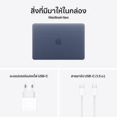 MacBook Neo รุ่น 13 นิ้ว: Apple A18 Pro chip with 6‑core CPU and 5‑core GPU, Magic Keyboard พร้อม Touch ID, 512GB SSD - น้ำเงินอินดิโก