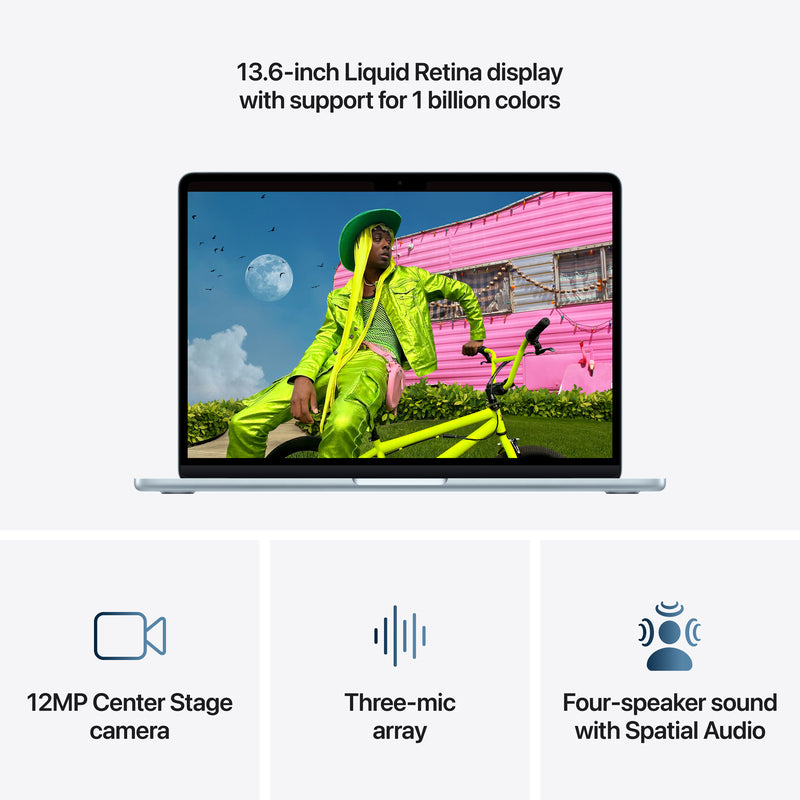 MacBook Air รุ่น 13 นิ้ว: Apple M5 chip with 10-core CPU and 8-core GPU, 512GB SSD - สกายบลู
