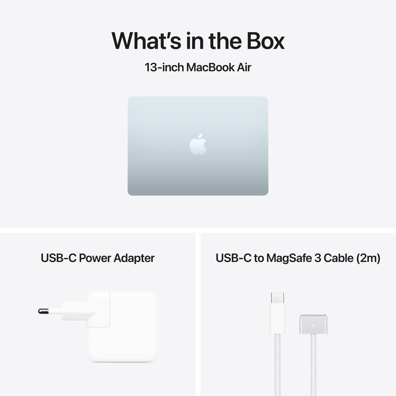MacBook Air รุ่น 13 นิ้ว: Apple M5 chip with 10-core CPU and 8-core GPU, 512GB SSD - สกายบลู