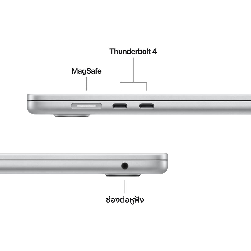 MacBook Air รุ่น 15 นิ้ว: ชิป Apple M5 พร้อม CPU แบบ 10-core และ GPU แบบ 10-core, 512GB SSD - สีเงิน