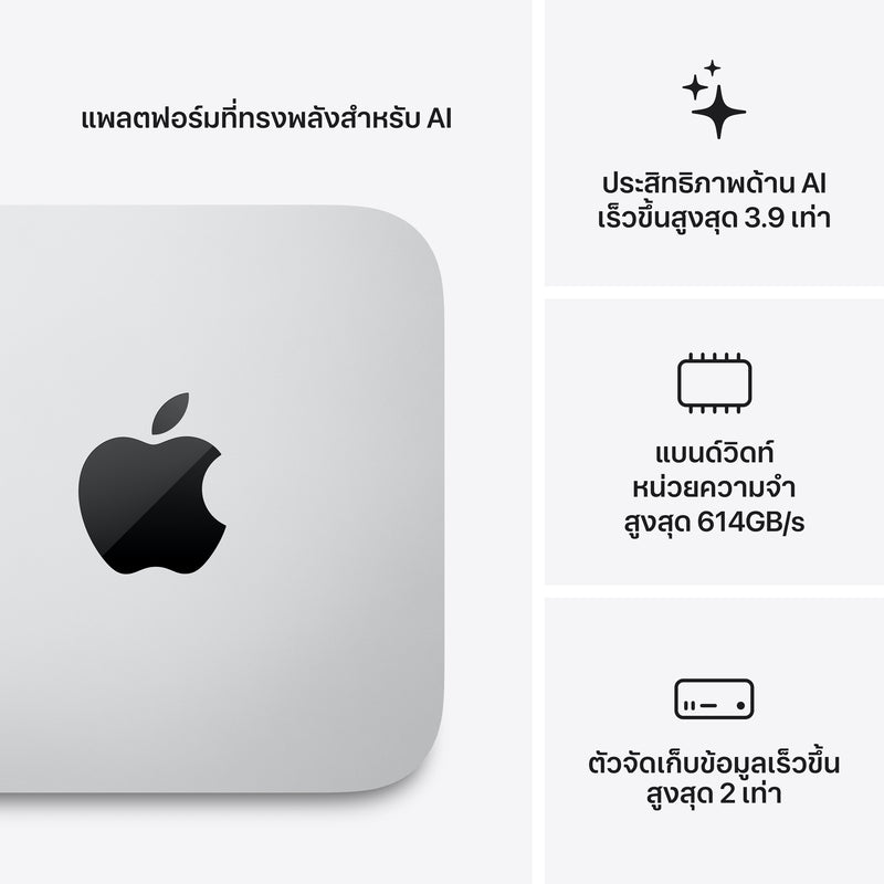 Mac Studio: ชิป Apple M5 Max พร้อม CPU แบบ 18-core และ GPU แบบ 32-core, 512GB SSD