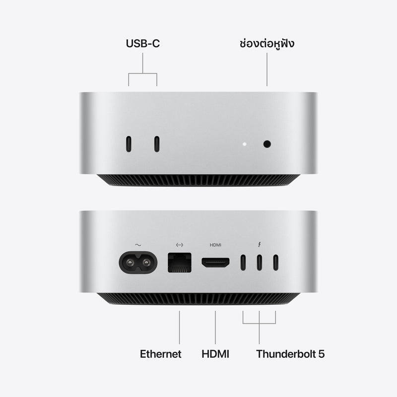 Mac mini: ชิป Apple M5 พร้อม CPU แบบ 15-core และ GPU แบบ 16-core, 512GB SSD - สีเงิน