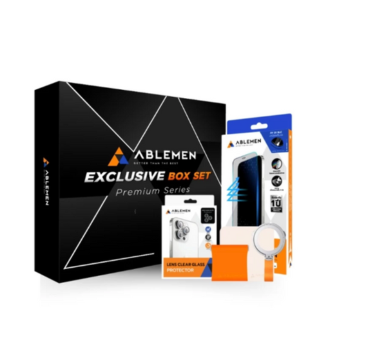 Ableman Boxset For iPhone 16 Pro (Film +Lens+Smart Magnetic Ring Stand)