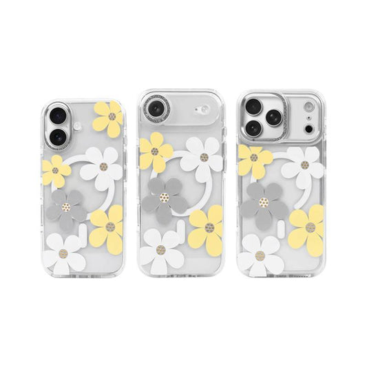 MACHINO CASE FOR IPHONE 17 PRO CRYSTAL CLEAR MAGSAFE FLOWER YELLOW