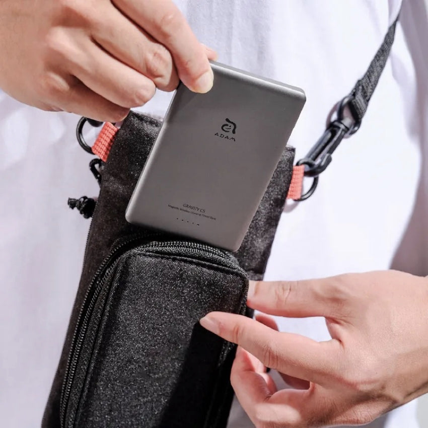 แบตเตอรี่สำรอง Adam Element Gravity C5 Magnetic Slim Wireless Charging Power Bank 5,000 mAh Gray