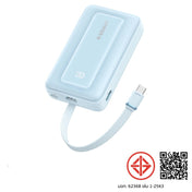 แบตเตอรี่สำรอง Anker Zolo Power Bank 10,000 mAh 30W Builtin Usbc Cable Blue