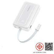 แบตเตอรี่สำรอง Anker Zolo Power Bank 10,000 mAh 30W Builtin Usbc Cable White