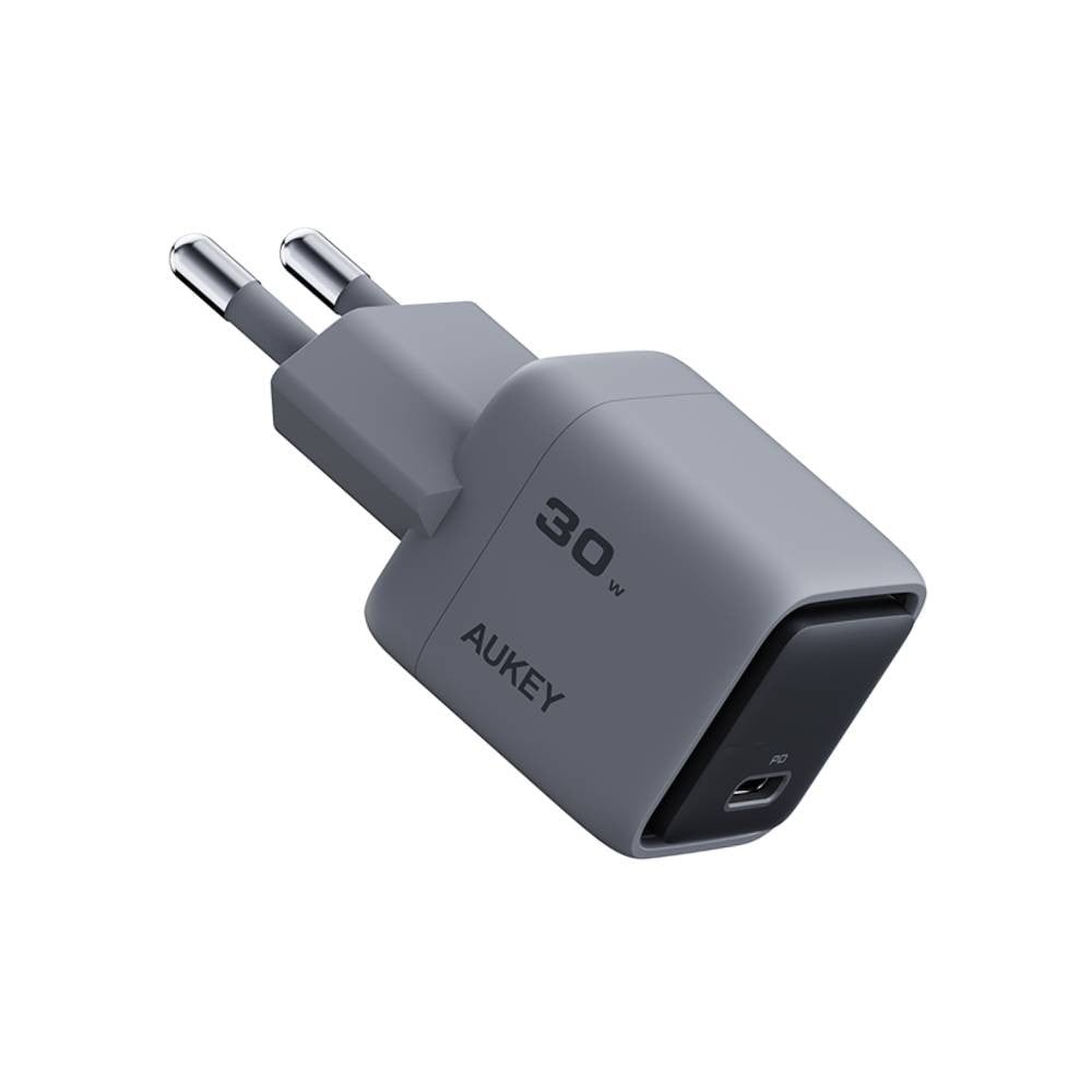 อะแดปเตอร์ Aukey Wall USB Charger 1 USB-C (PD30W) GaN Gray