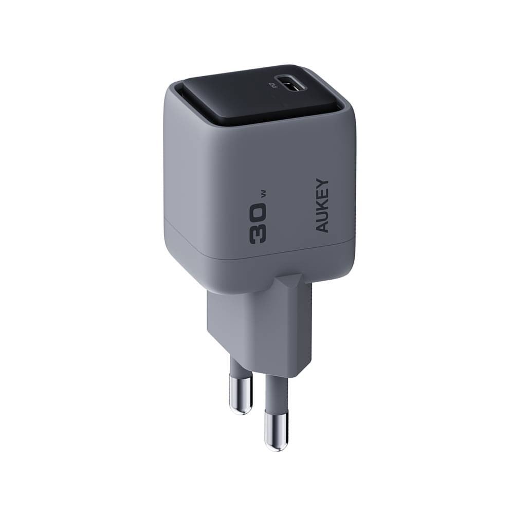 อะแดปเตอร์ Aukey Wall USB Charger 1 USB-C (PD30W) GaN Gray