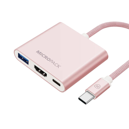 MICROPACK 4K/60HZ 3-IN-1 HUB HD DATA CONVERTER PINK (MDC-3H-PK)