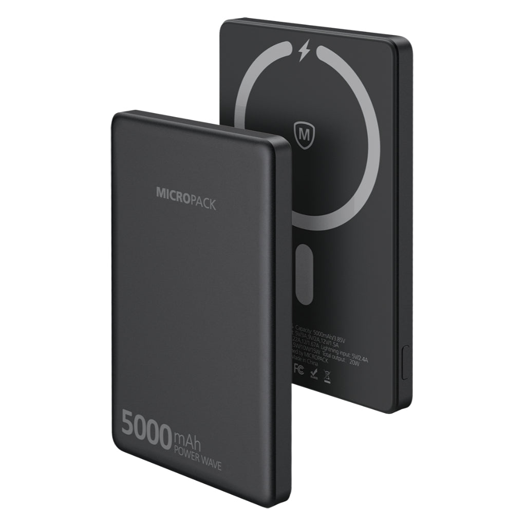 MICROPACK 5000MAH 2IN1 MAGNETIC SLIM CHARGE - BLACK (WPB-5S_BK) CCC