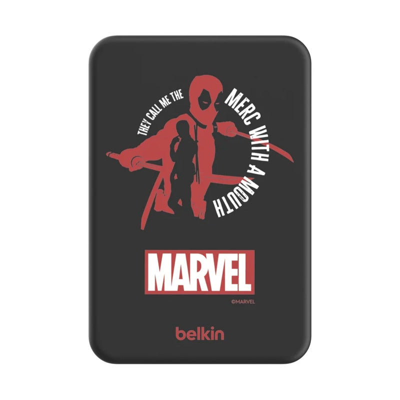 พาวเวอร์แบงค์ Belkin 7.5 วัตต์ ความจุ 5,000 mAh พร้อมขาตั้งในตัว ลาย Deadpool