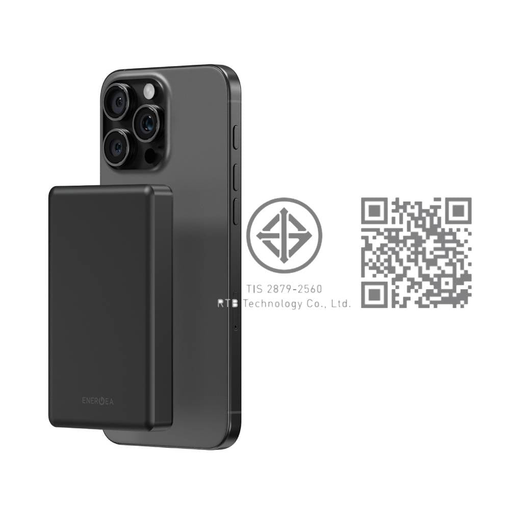 แบตเตอรี่สำรอง Energea Alupac Air 10,000mAh Ultra Light Aluminium Magsafe Compatible Power Bank Gunmetal