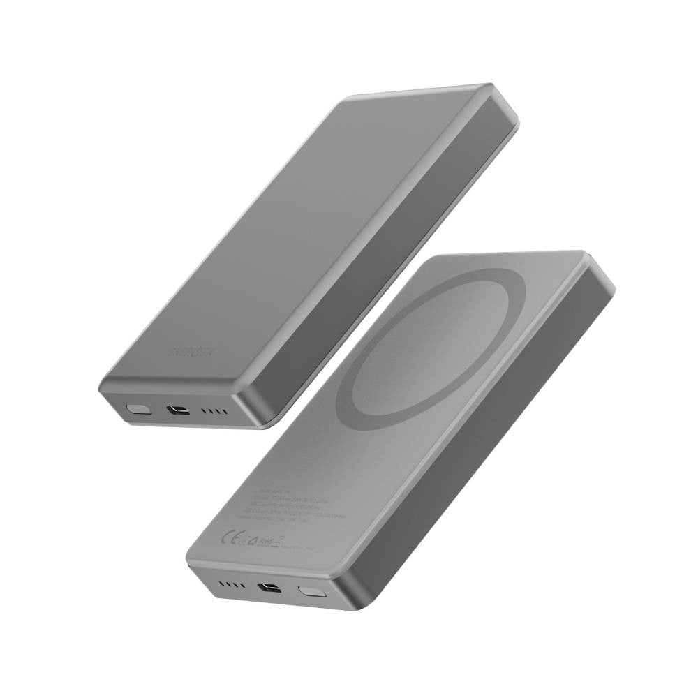 แบตเตอรี่สำรอง Energea Alupac Air 10,000mAh Ultra Light Aluminium Magsafe Compatible Power Bank Natural Titanium