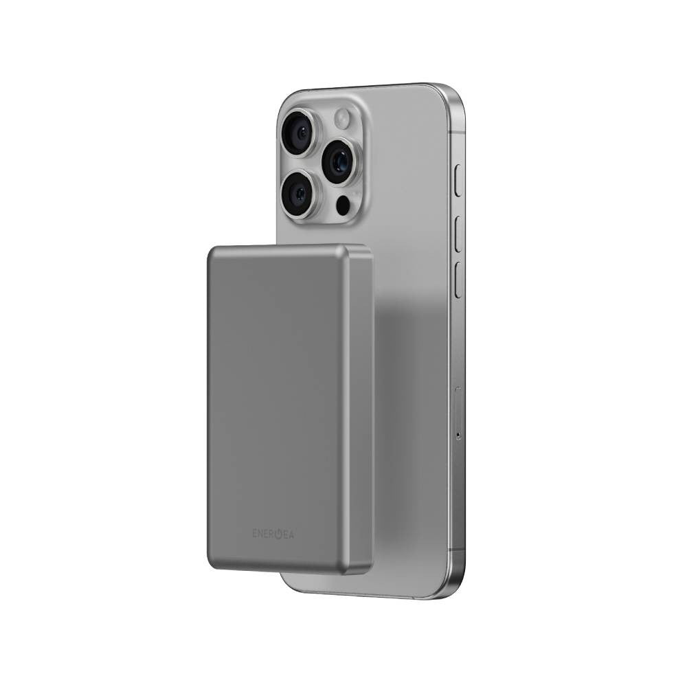 แบตเตอรี่สำรอง Energea Alupac Air 10,000mAh Ultra Light Aluminium Magsafe Compatible Power Bank Natural Titanium