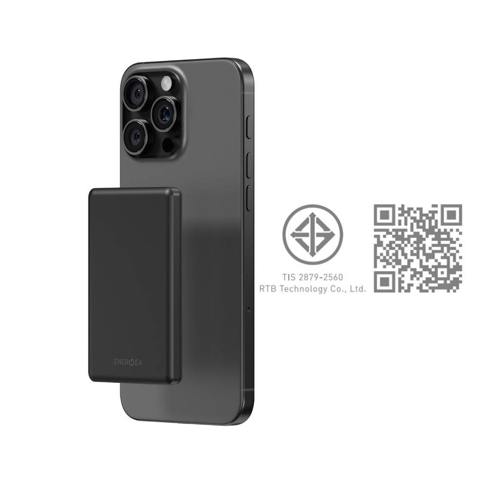 แบตเตอรี่สำรอง Energea Alupac Mini 5,000mAh Mini Aluminium Magsafe Compatible Power Bank Gunmetal