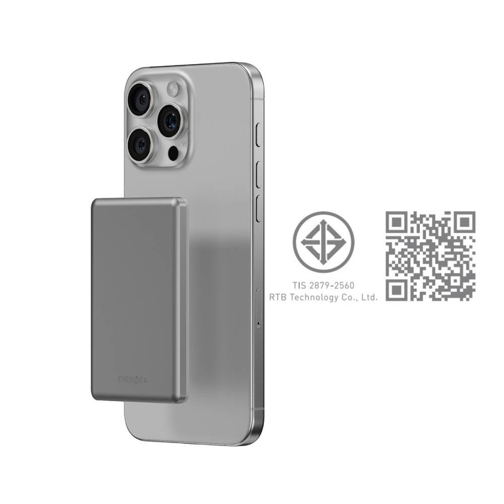 พาวเวอร์แบงค์ Energea 10000 mAh Alupac Air Wireless Natural Titanium