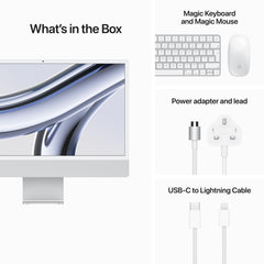24-inch iMac with Retina 4.5K display: Apple M3 chip with 8‑core CPU and 8‑core GPU, 256GB SSD - Silver