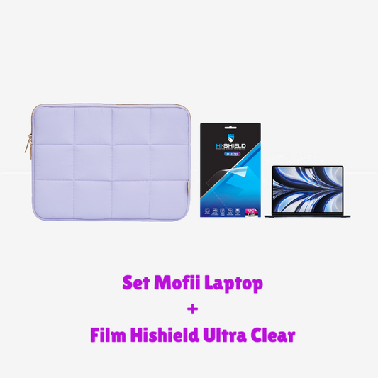 Set Mofii Laptop สีม่วง + Film Hishield Ultra Clear สำหรับ Macbook Neo 13นิ้ว