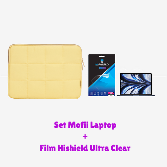 Set Mofii Laptop สีเหลือง + Film Hishield Ultra Clear สำหรับ Macbook Neo 13นิ้ว