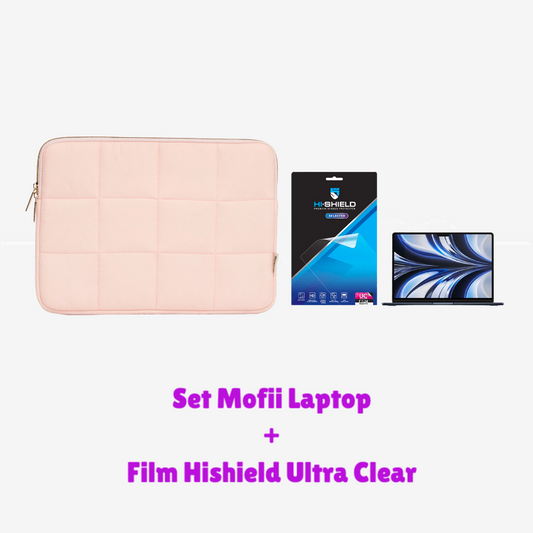 Set Mofii Laptop สีชมพู + Film Hishield Ultra Clear สำหรับ Macbook Neo 13นิ้ว