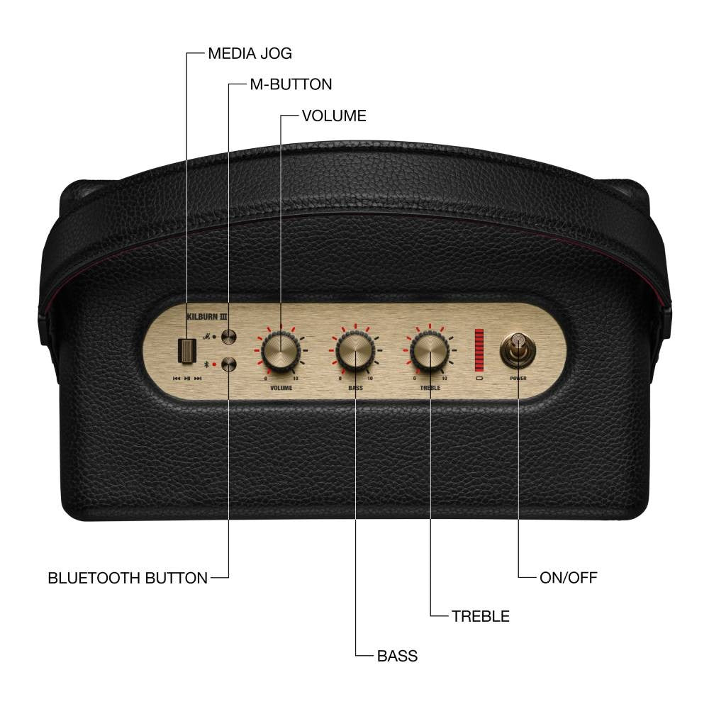 ลำโพงบลูทูธ Marshall Kilburn III Black and Brass
