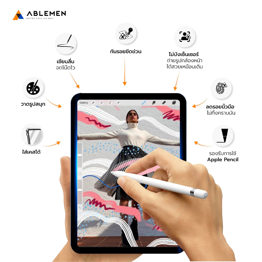 ฟิล์มกระจกใส Ablemen Glass Film iPad Gen 7/8/9