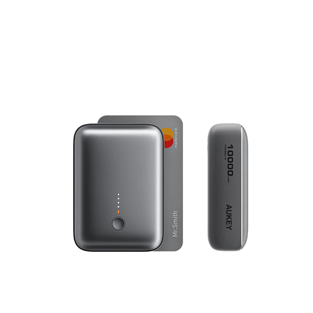 แบตเตอรี่สำรอง Aukey Pby55 Spark Mini 10,000 Compact Fast Chargging Power Bank Gray