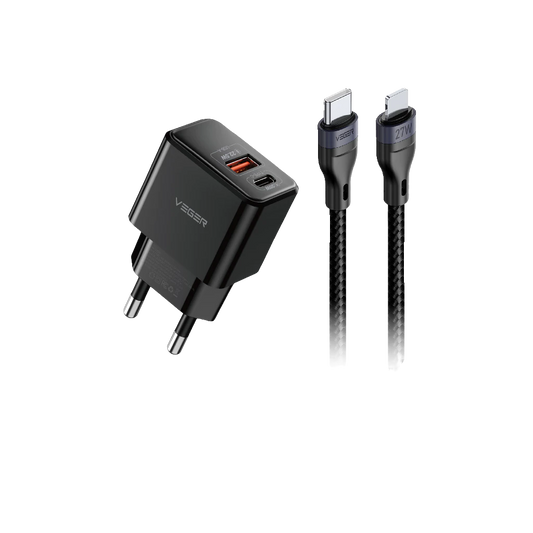 ชุดชาร์จเร็ว Veger Type-C To Type-C 65W/ Wall Charge 2 Port 20W