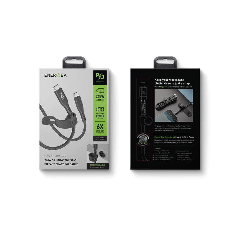 Energea Flow USB-C To C Cable 240W With MCT 1.5M-Black