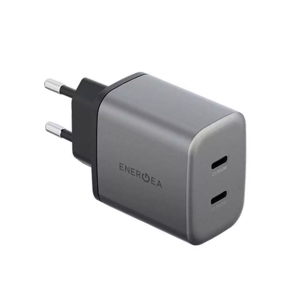 อะแดปเตอร์ Energea Wall USB Charger 2 USB-C (PD45W) Ampcharge GaN45 Dual Gunmetal