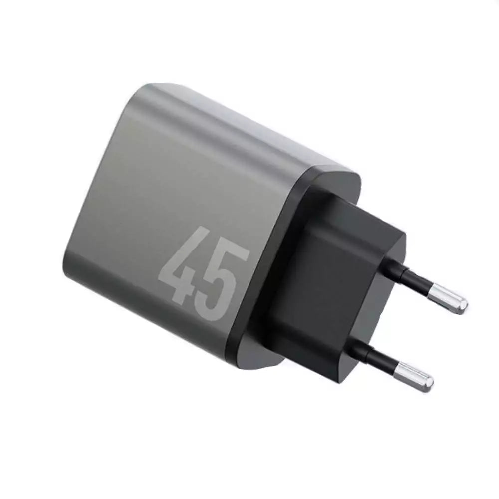 อะแดปเตอร์ Energea Wall USB Charger 2 USB-C (PD45W) Ampcharge GaN45 Dual Gunmetal
