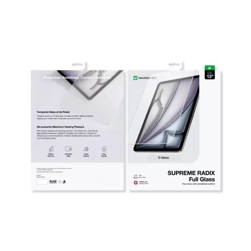 ฟิล์มกันรอย Amazingthing Tempered Glass Film iPad Air 13" Matte Radix Clear