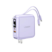 แบตเตอรี่สำรอง Veger P15 Power Bank 15,000 mAh With Built In Cable And Adapter 20Wpurple